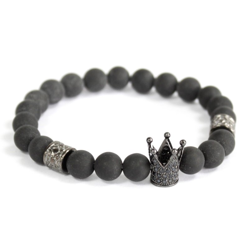 (image for) Crystal Crown / Black Agate - Gemstone Bracelet