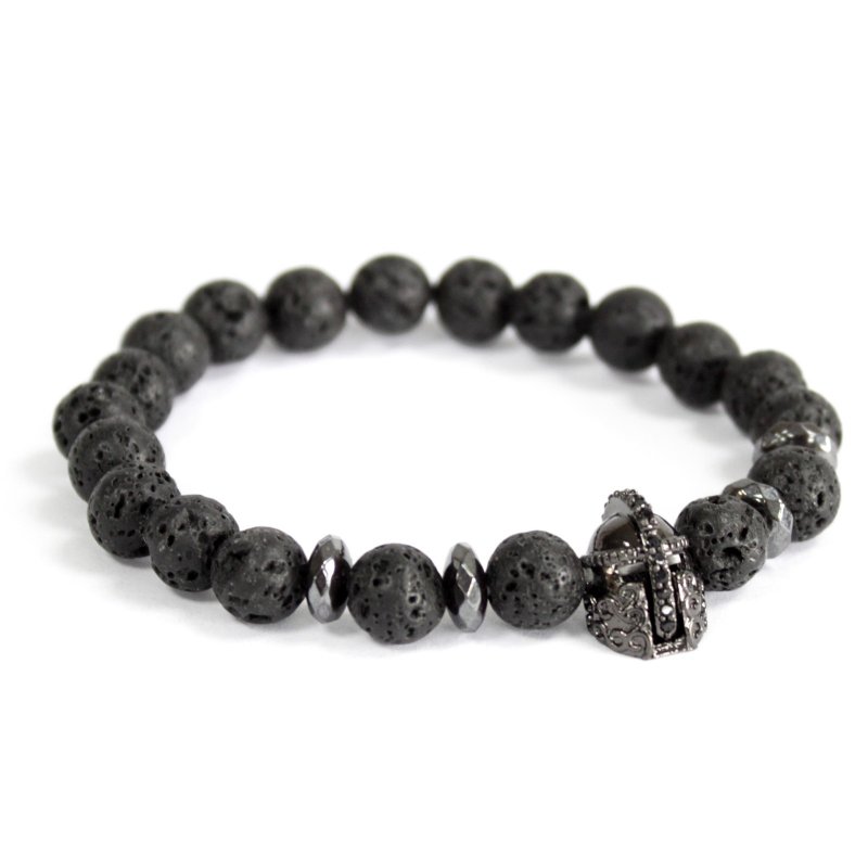 (image for) Knight\'s Helmet / Lava Stone - Gemstone Bracelet
