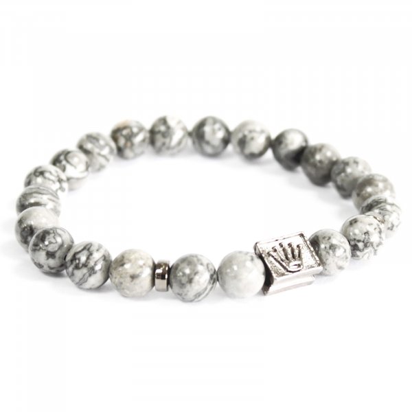 (image for) Crown Ingot / Grey Agate - Gemstone Bracelet