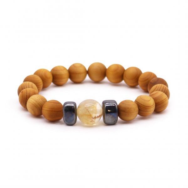 (image for) Cedarwood Solar Plexus Chakra Bangle with Citrine