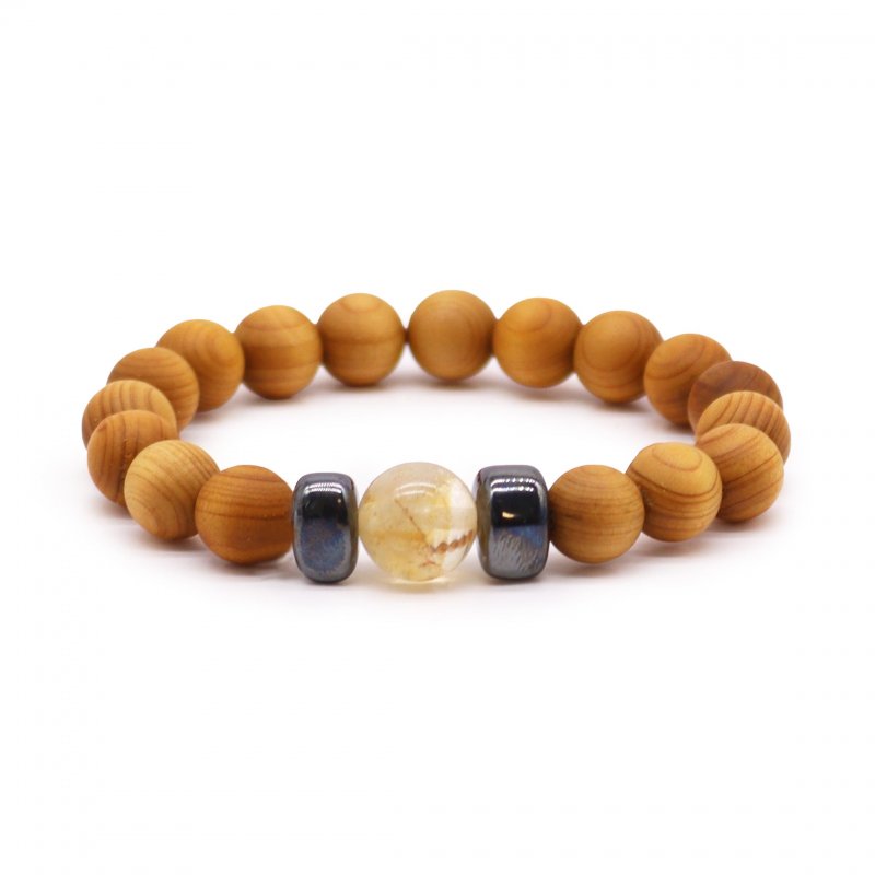 (image for) Cedarwood Solar Plexus Chakra Bangle with Citrine