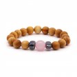 (image for) Cedarwood Heart Chakra Bangle with Rose Quartz