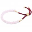(image for) 18K Gold Plated Gemstone Bordeaux String Bracelet - Rose Quartz