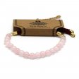 (image for) 18K Gold Plated Gemstone Bordeaux String Bracelet - Rose Quartz