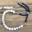 (image for) 925 Silver Plated Gemstone Navy String Bracelet - White Howlite