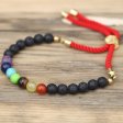 (image for) 18K Gold Plated Gemstone Royal String Bracelet - Lava Stone Chakra