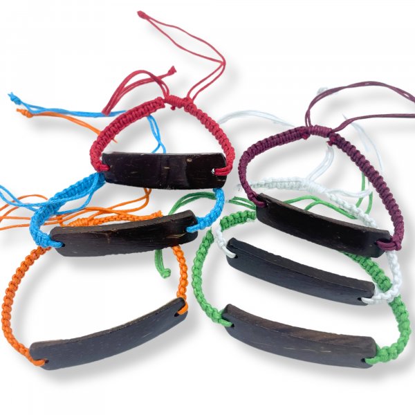 (image for) Handmade Friendship Bracelets - Unprinted Custom ready Coconut (asst)