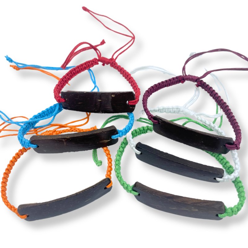 (image for) Handmade Friendship Bracelets - Unprinted Custom ready Coconut (asst)