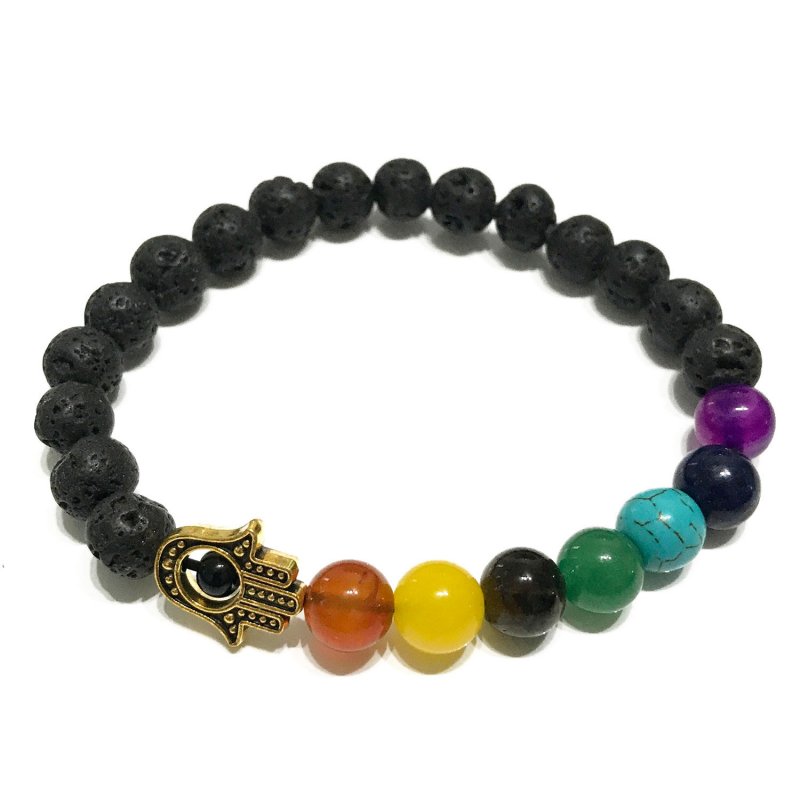 (image for) Lava Stone Bracelet - Hamsa Chakra