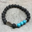 (image for) Lava Stone Bracelet - Leaf Turquoise
