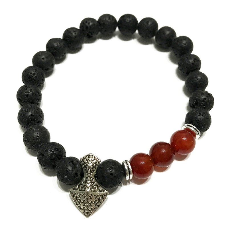 (image for) Lava Stone Bracelet - Axe-head Carnelian