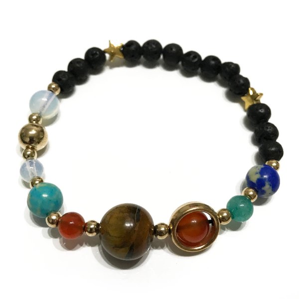 (image for) Lava Stone Bracelet - Gold Solar System