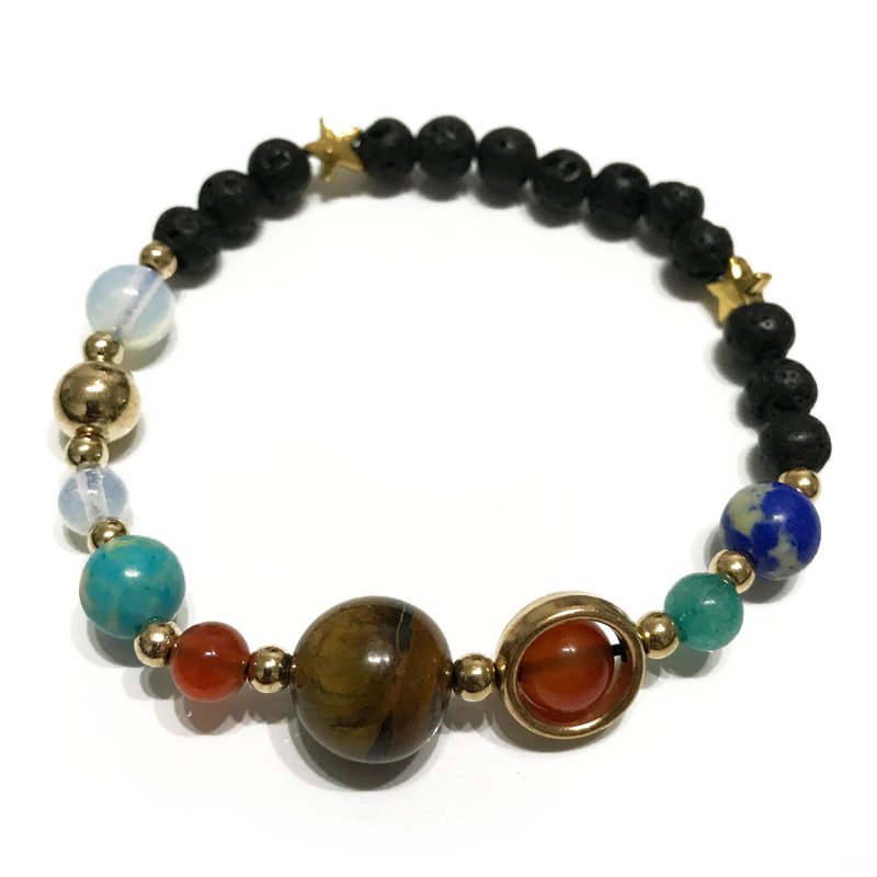 (image for) Lava Stone Bracelet - Gold Solar System