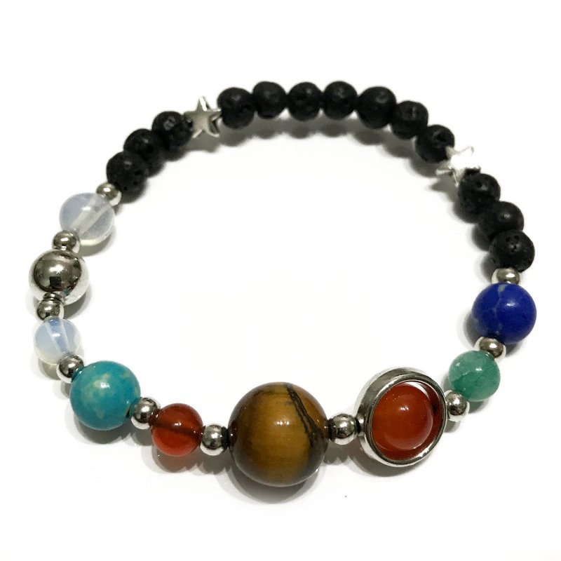 (image for) Lava Stone Bracelet - Silver Solar System