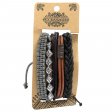 (image for) Mens Bracelet Sets - Metal & Leather (asst)