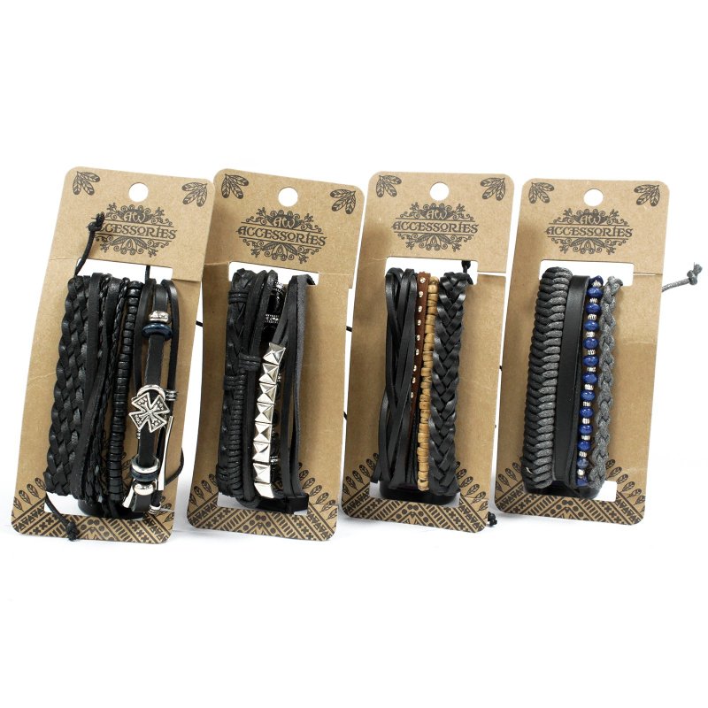 (image for) Mens Bracelet Sets - Black & Macho (asst)