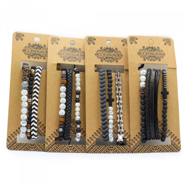 (image for) Mens Premium Bracelet Sets - City Slicker Blacks (asst)