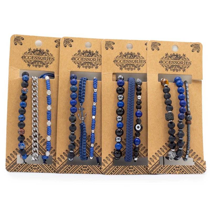(image for) Mens Premium Bracelet Sets - Med Set Blues (asst)