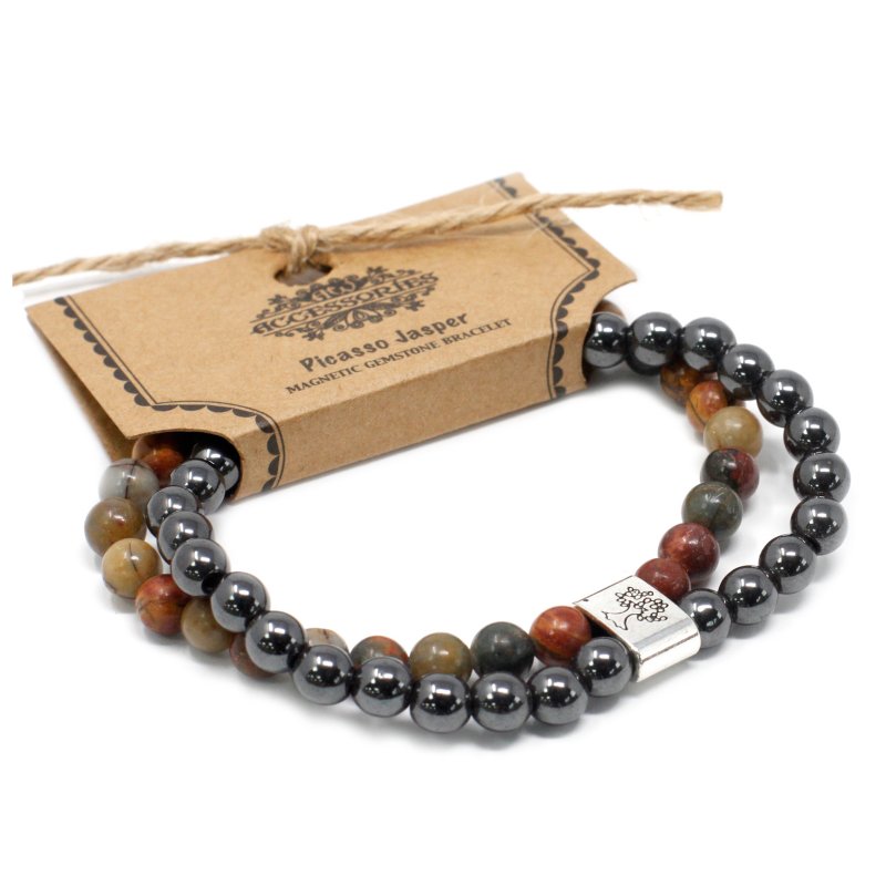 (image for) Magnetic Gemstone Bracelet - Picasso Jasper