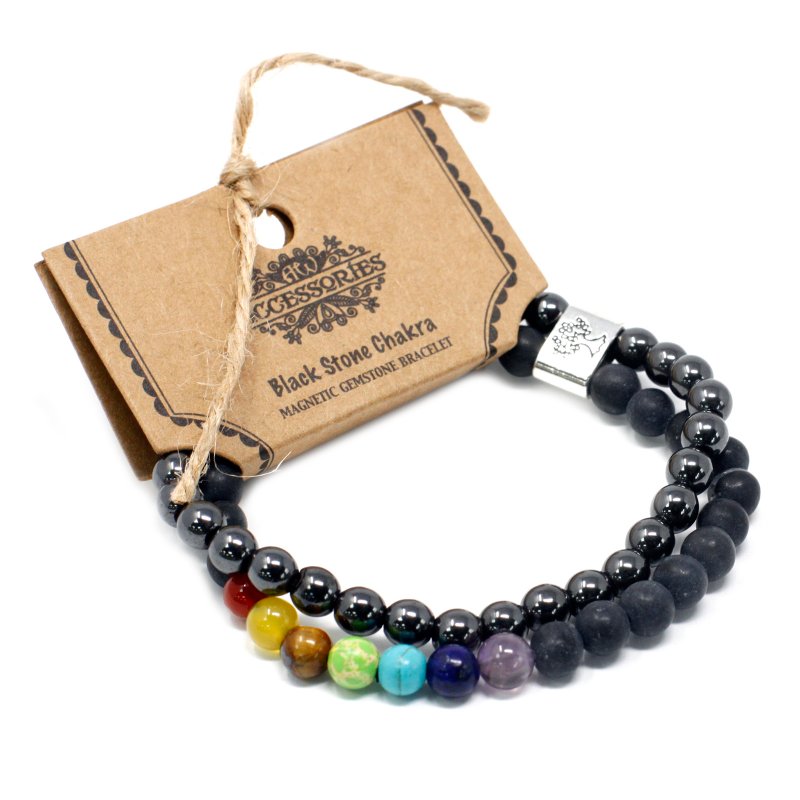(image for) Magnetic Gemstone Bracelet - Black Stone Chakra