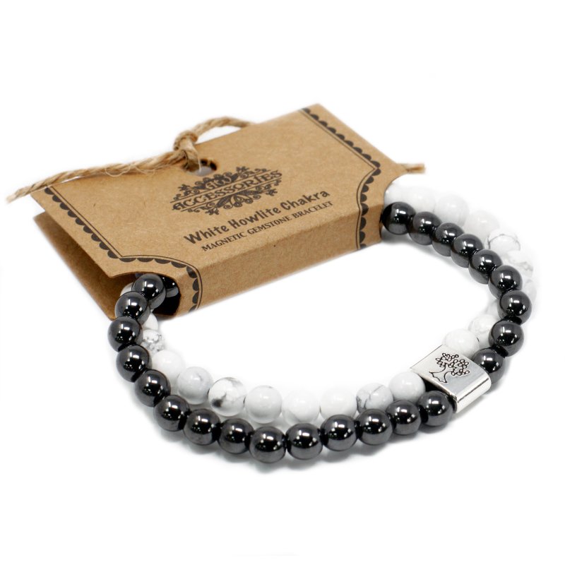 (image for) Magnetic Gemstone Bracelet - White Howlite Chakra