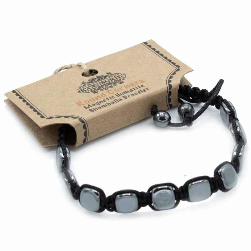 (image for) Magnetic Hematite Shamballa Bracelet - Round Corners