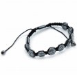 (image for) Magnetic Hematite Shamballa Bracelet - Hexagon Skulls