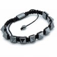 (image for) Magnetic Hematite Shamballa Bracelet - Spiky Pyramids