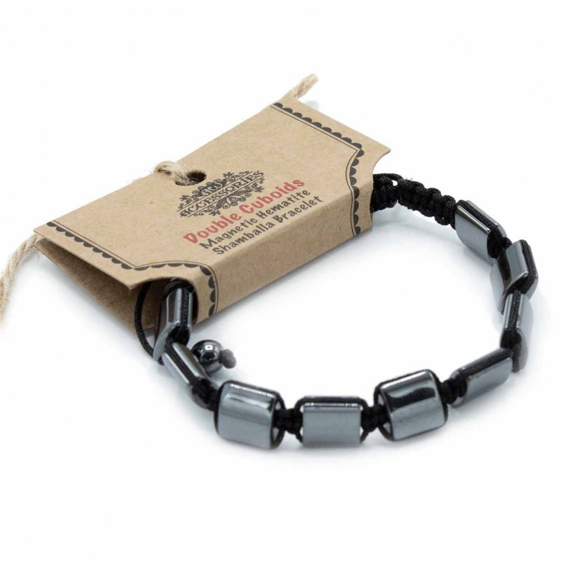 (image for) Magnetic Hematite Shamballa Bracelet - Double Cuboids