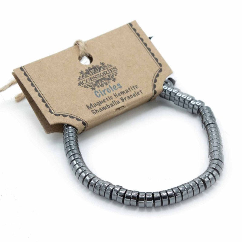 (image for) Magnetic Hematite Shamballa Bracelet - Circles