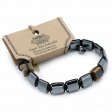 (image for) Magnetic Hematite Shamballa Bracelet - Tiger Eye Cuboids