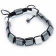 (image for) Magnetic Hematite Shamballa Bracelet - White Jasper Cuboids