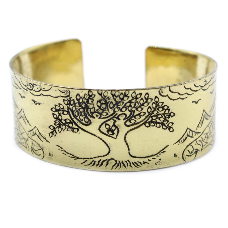 (image for) Brass Tibetan Mantra Bracelet - Tree of Life