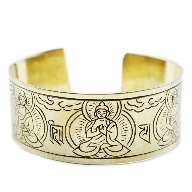 (image for) Brass Tibetan Bracelet - Five Buddha