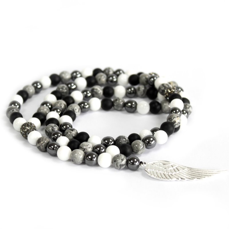 (image for) Angel Wing / Grey Agate - Gemstone Necklace