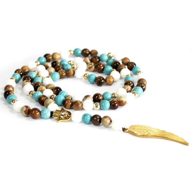 (image for) Angel Wing / Multi Beads Gemstone Necklace