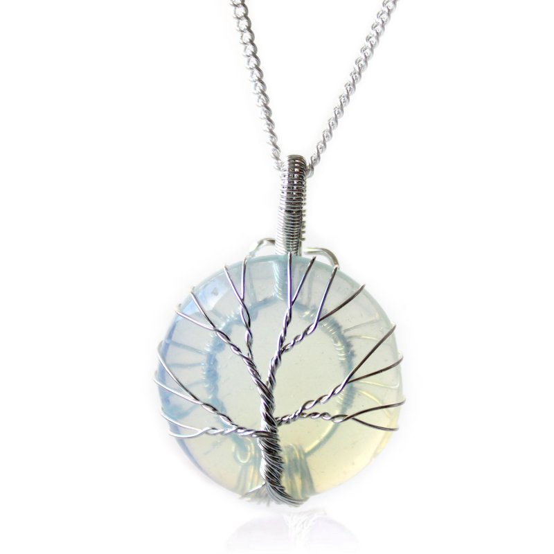 (image for) Tree of Life Gemstone Necklace - Opalite