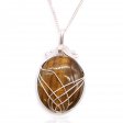 (image for) Swirl Wrapped Gemstone Necklace - Tiger Eye