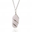 Cascade Wrapped Gemstone Necklace - Rough Rose Quartz