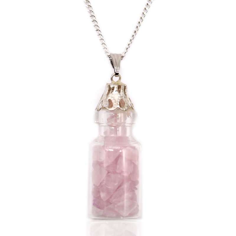 (image for) Bottled Gemstones Necklace - Rose Quartz
