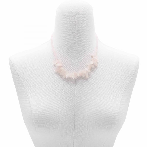 (image for) Longstone Gem Necklace - Rose Quartz
