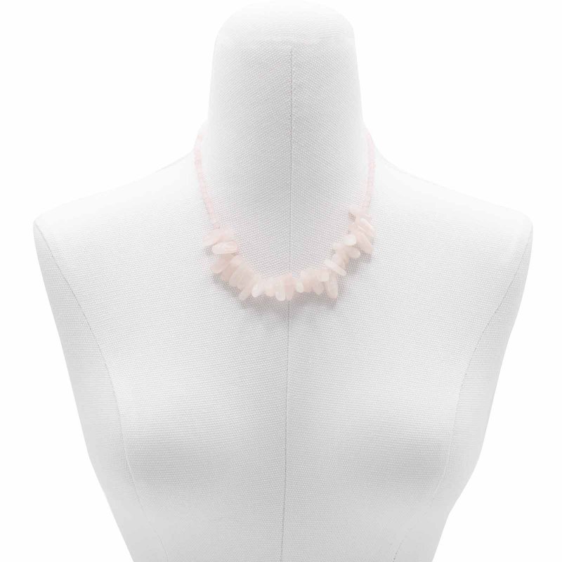 (image for) Longstone Gem Necklace - Rose Quartz