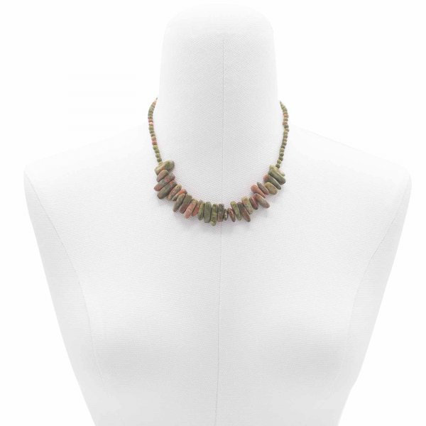 (image for) Longstone Gem Necklace - Unakite