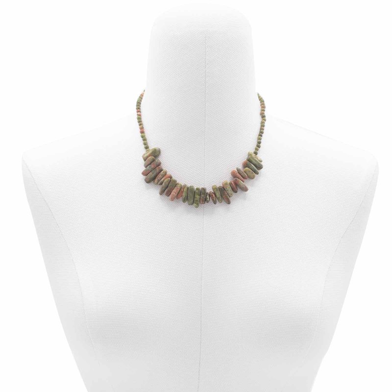 (image for) Longstone Gem Necklace - Unakite