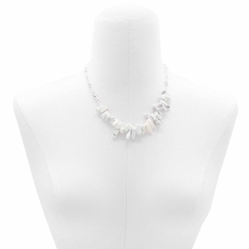 (image for) Longstone Gem Necklace - White Jasper