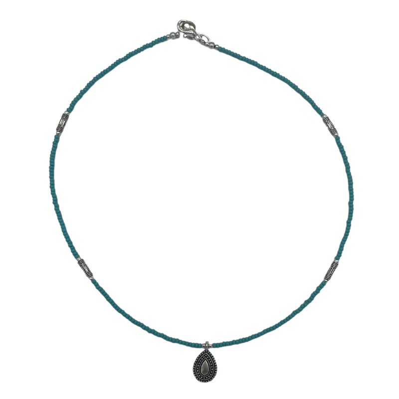 (image for) Nepalese Extra Fine Gem Necklace - Turquoise & Teardrop