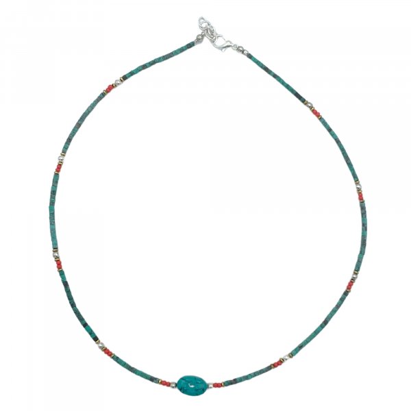 (image for) Nepalese Extra Fine Gem Necklace - Turquoise Stone & Beads