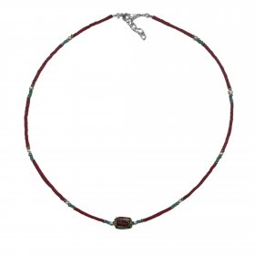 Nepalese Extra Fine Gem Necklace - Coral Tribal Bead