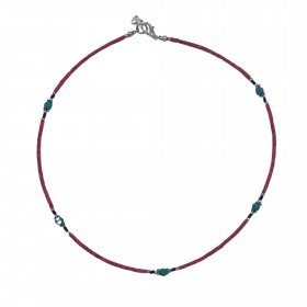 Nepalese Extra Fine Gem Necklace - Pink Coral & Turquoise Beads