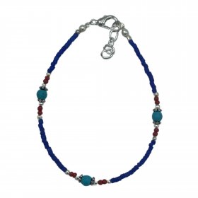 Nepalese Extra Fine Gem Bracelet- Blue Onyx
